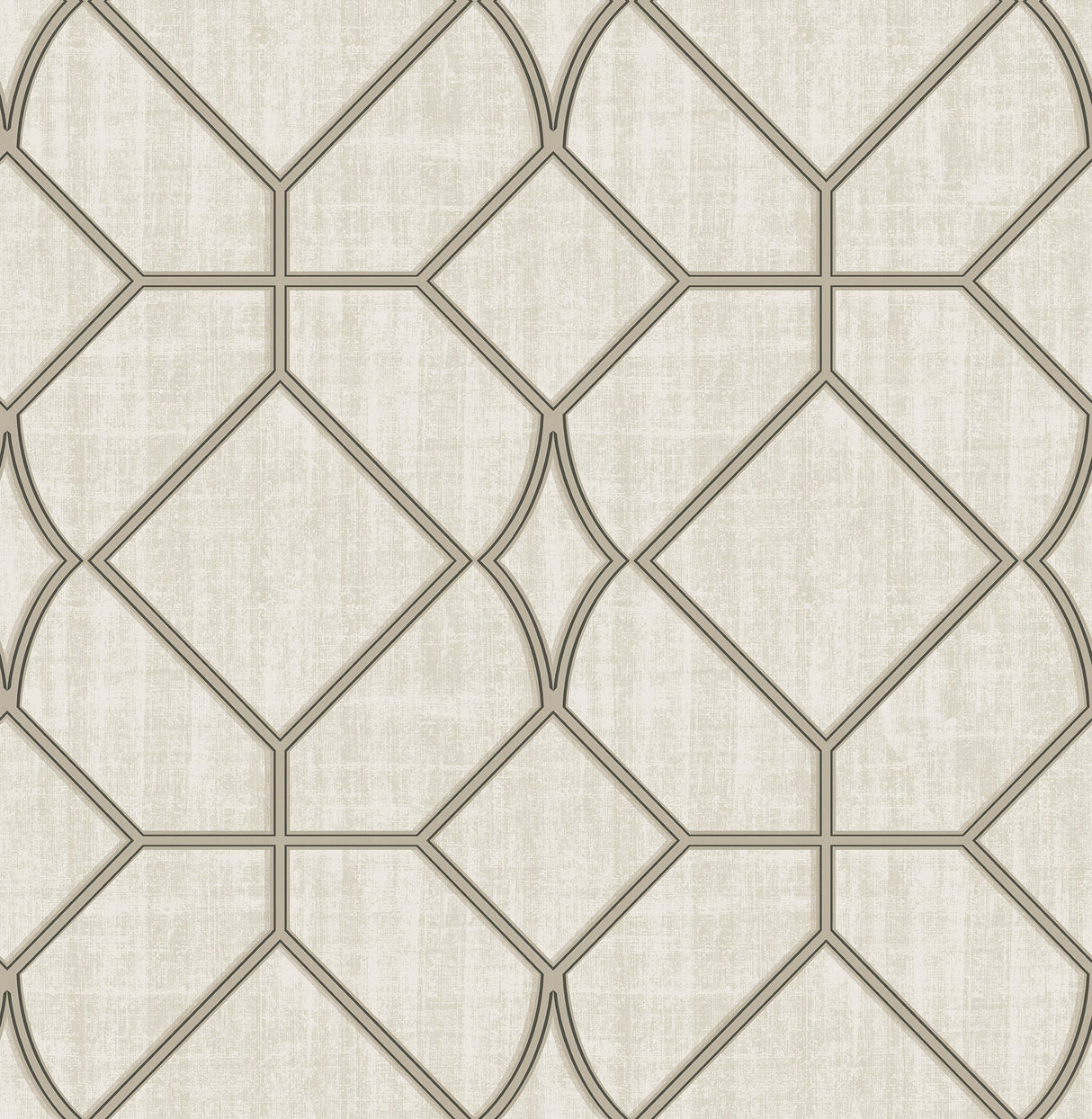 Chesapeake 3114-003302 Washington Square Taupe Trellis Wallpaper