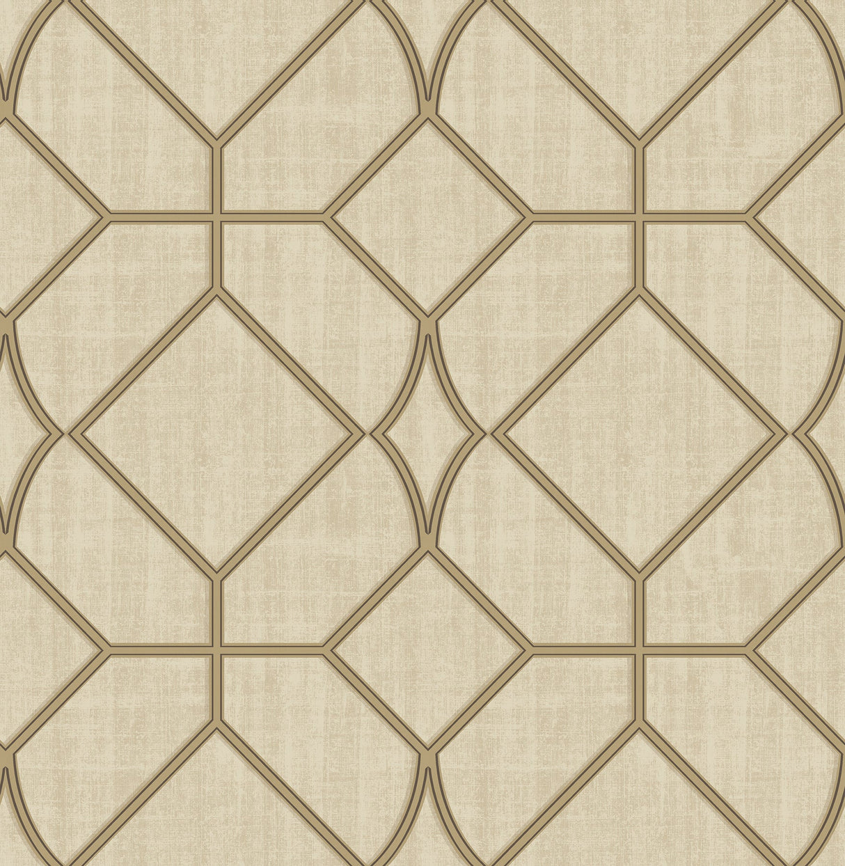 Chesapeake 3114-003303 Washington Square Beige Trellis Wallpaper