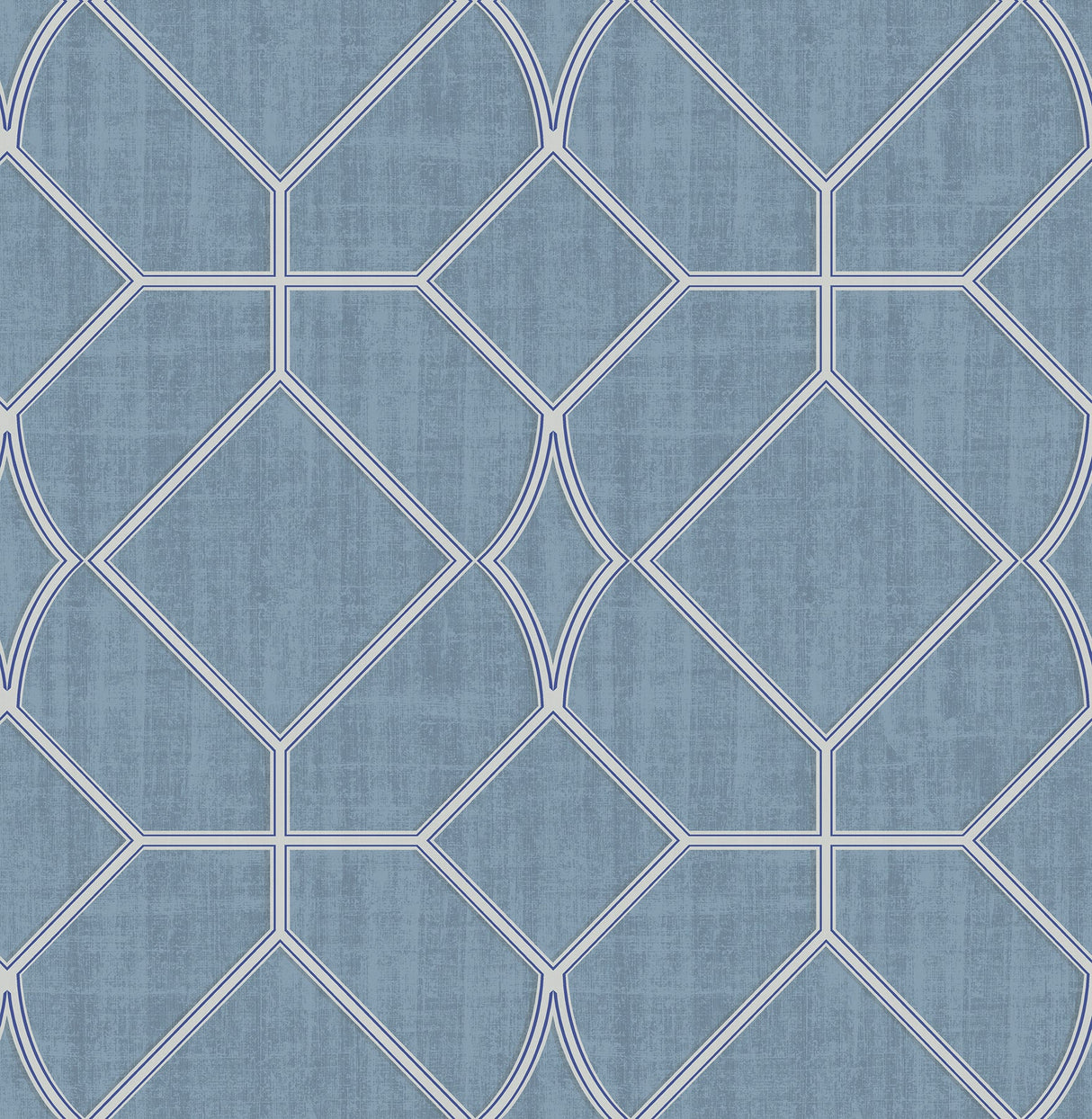 Chesapeake 3114-003304 Washington Square Blue Trellis Wallpaper