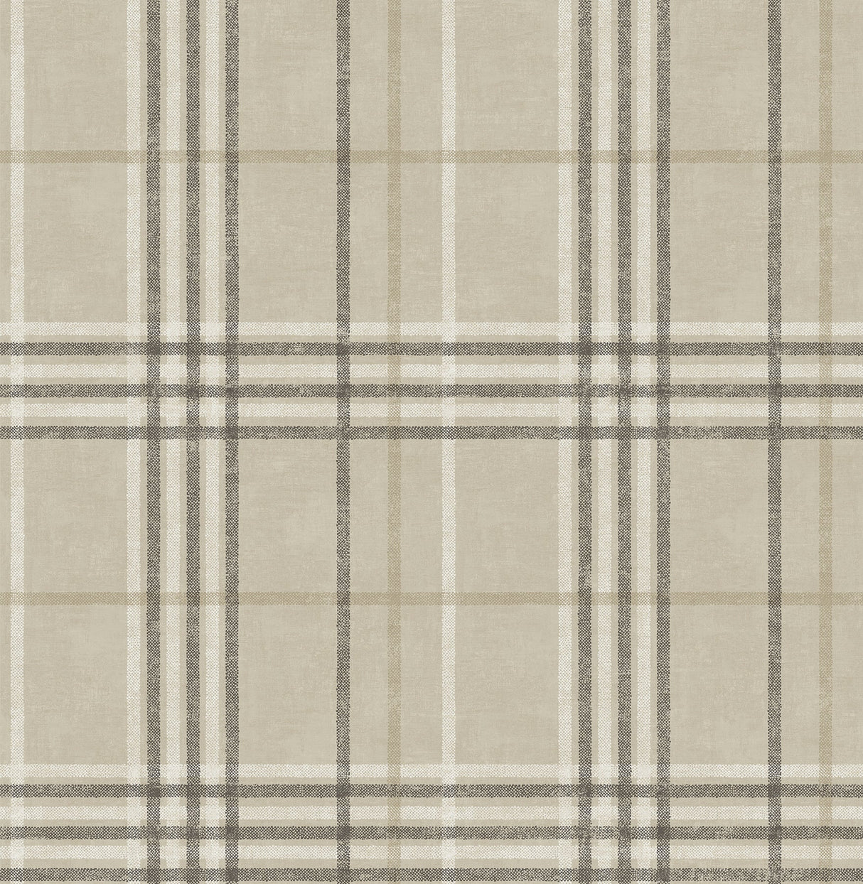 Chesapeake 3114-003313 Rockefeller Beige Plaid Wallpaper