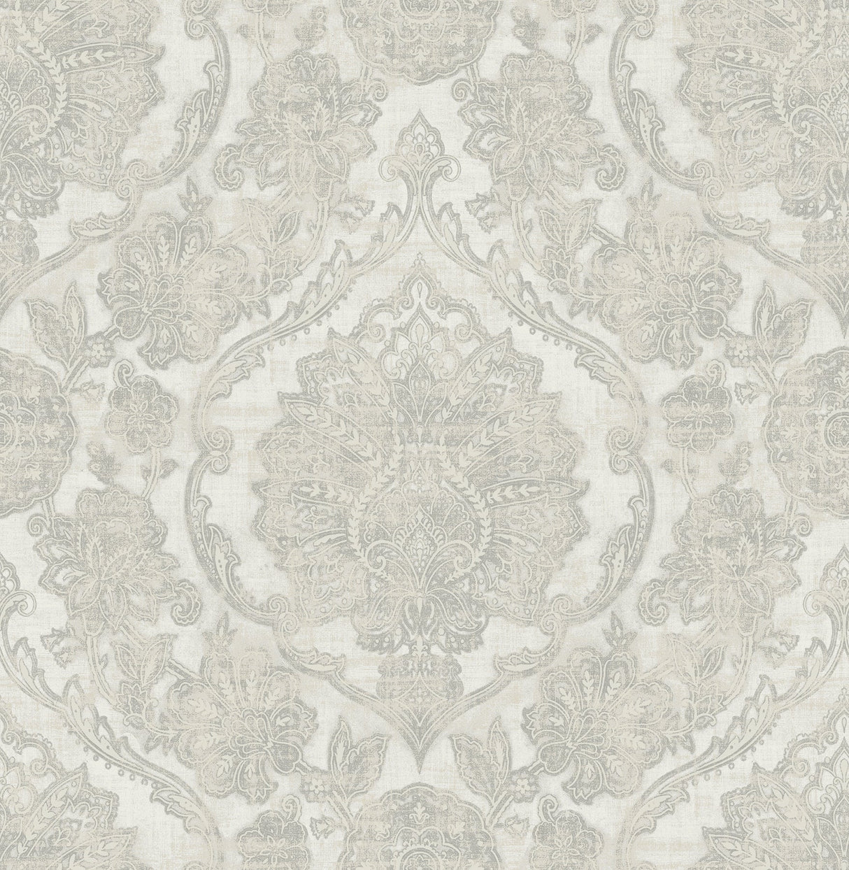 Chesapeake 3114-003321 Carnegie Silver Damask Wallpaper