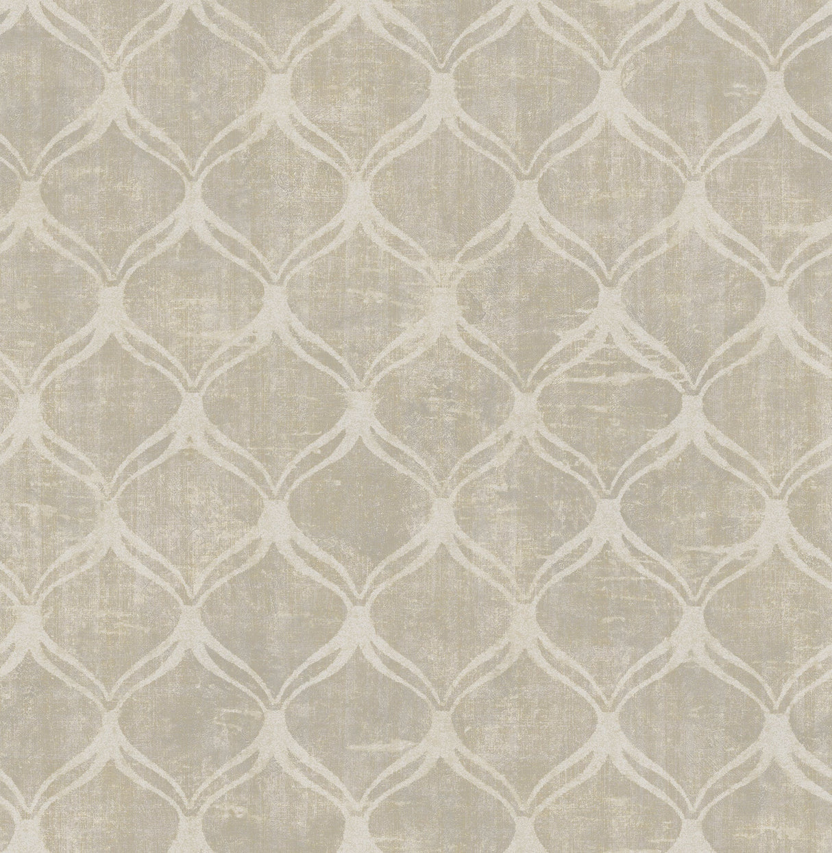 Chesapeake 3114-003330 Bowery Taupe Ogee Wallpaper