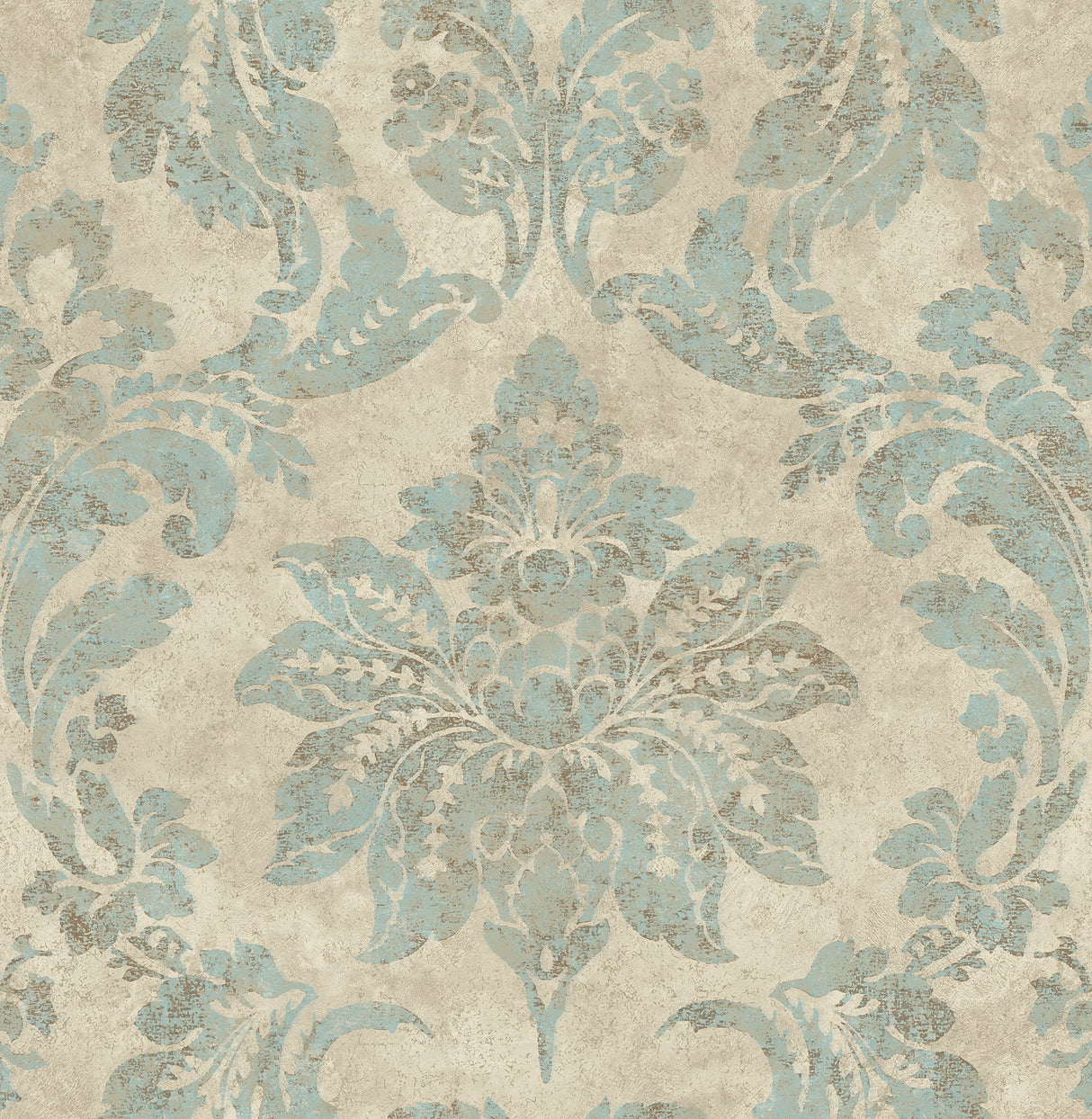 Chesapeake 3114-003347 Astor Turquoise Damask Wallpaper