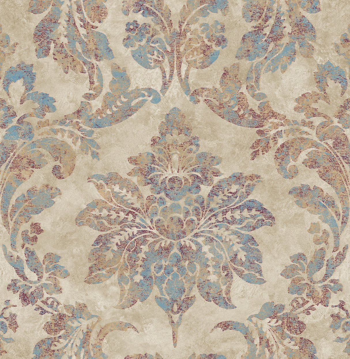 Chesapeake 3114-003351 Astor Burgundy Damask Wallpaper