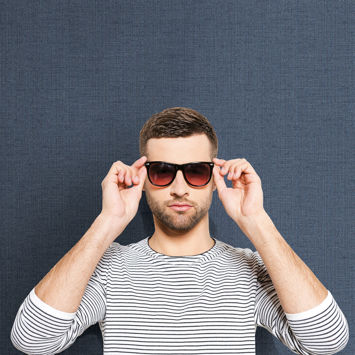 Chesapeake 3114-003363 Chelsea Blue Weave Wallpaper