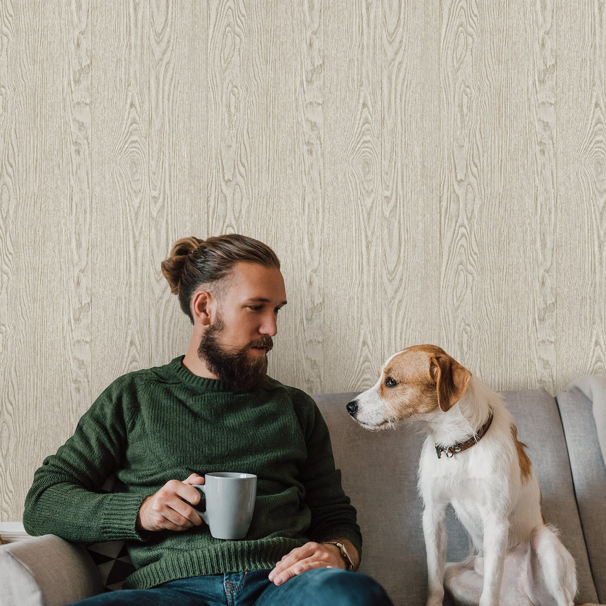 Chesapeake 3114-003377 Greenwich Silver Wood Wallpaper