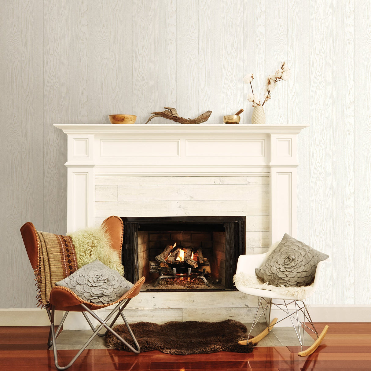 Chesapeake 3114-003378 Greenwich Gold Wood Wallpaper