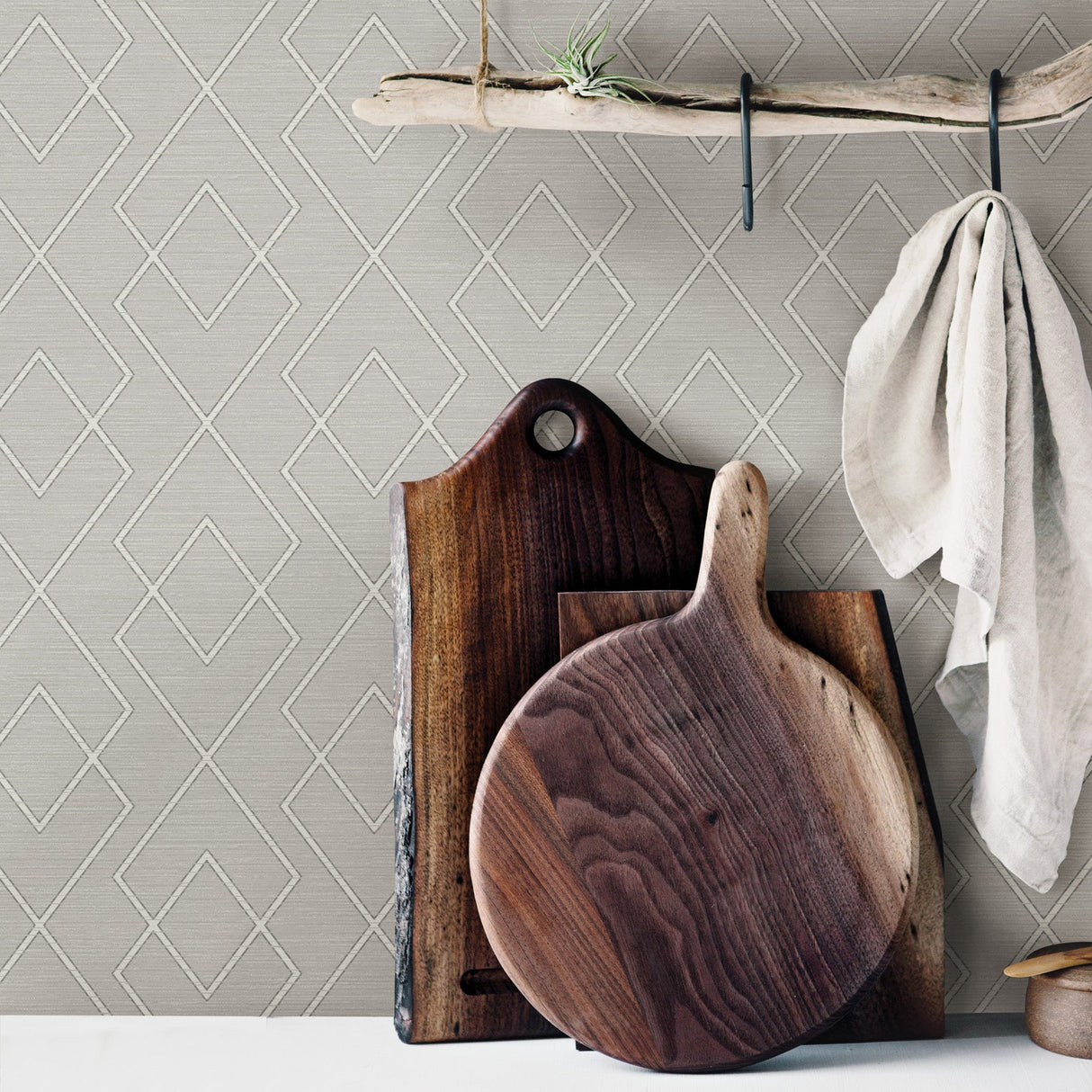 Chesapeake 3115-12421 Blaze Taupe Trellis Wallpaper