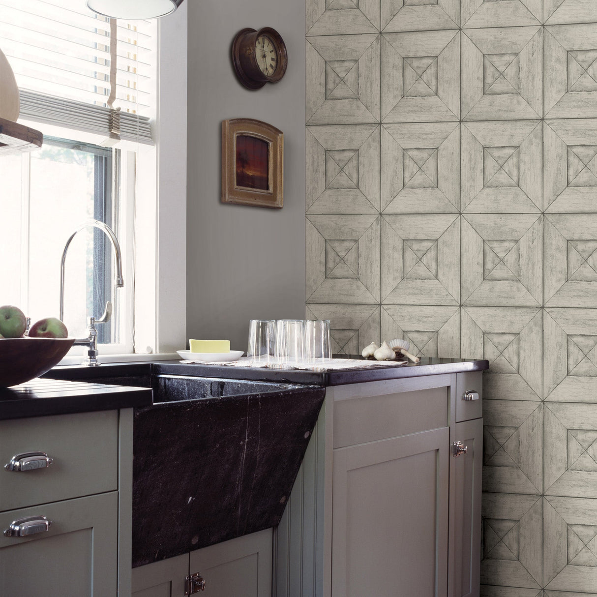 Chesapeake 3115-12453 Avery Light Grey Wood Wallpaper