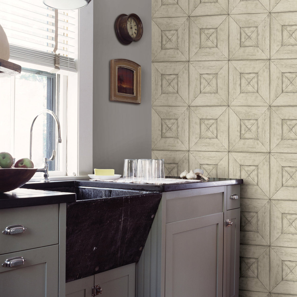 Chesapeake 3115-12454 Avery Cream Wood Wallpaper