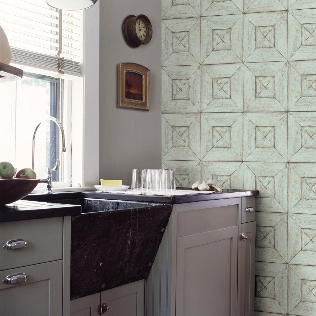 Chesapeake 3115-12455 Avery Light Blue Wood Wallpaper