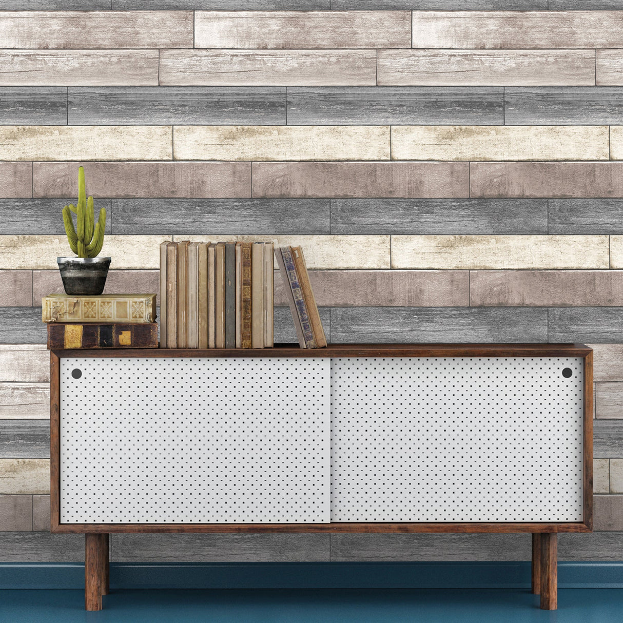 Chesapeake 3115-NU1690 Emory Multicolor Reclaimed Wood Plank Wallpaper