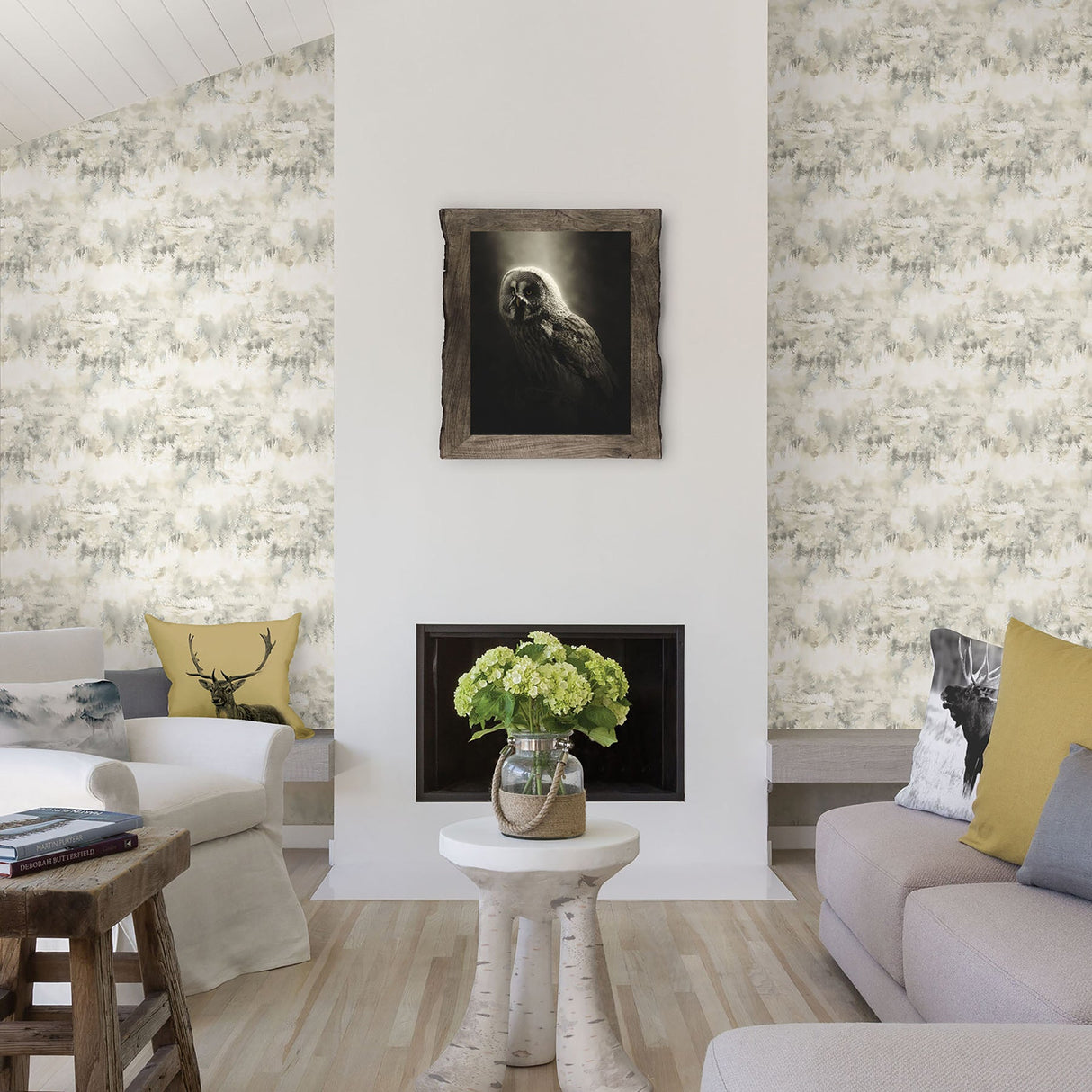 Chesapeake 3118-12613 Tamarack Grey Forest Wallpaper