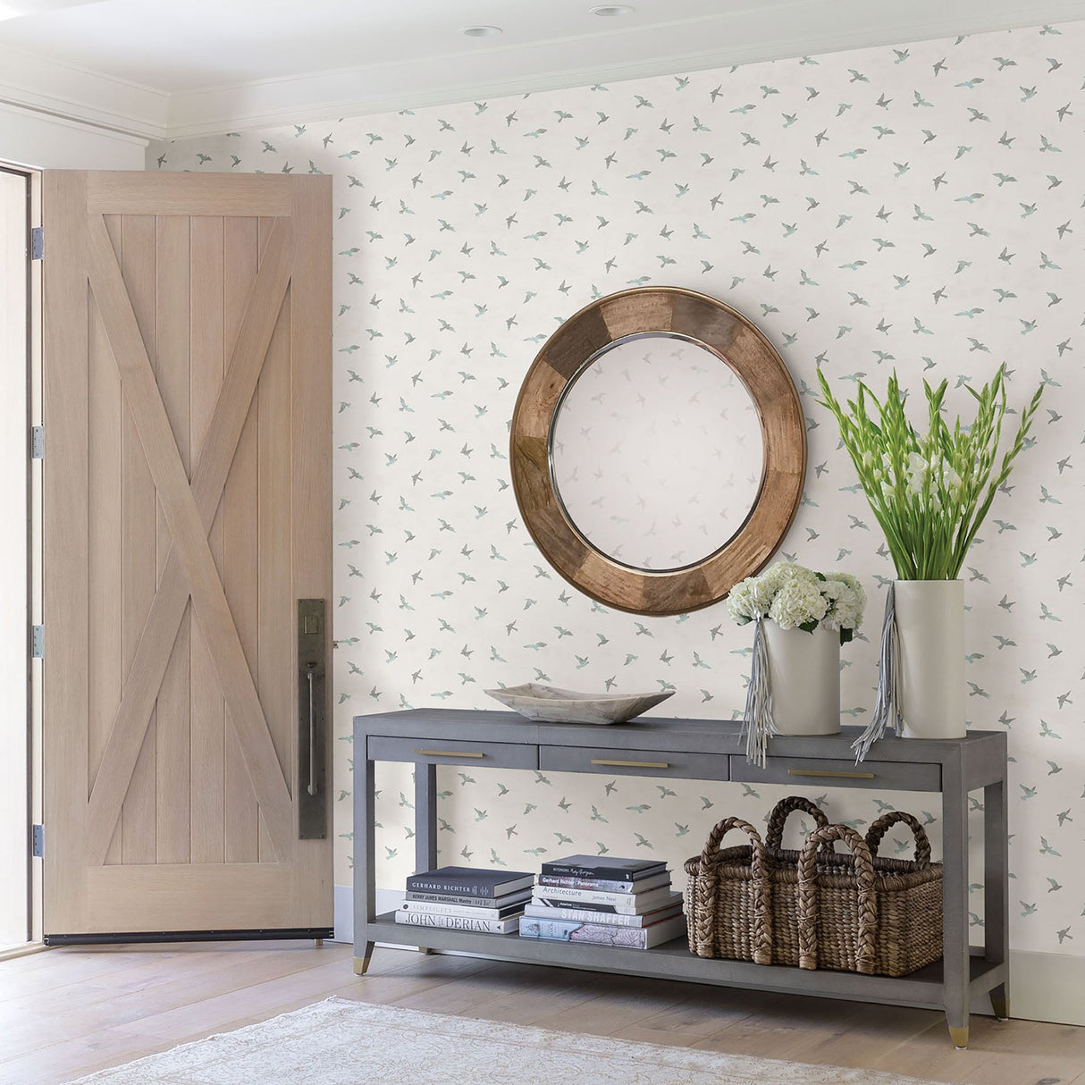 Chesapeake 3118-12622 Soar Turquoise Bird Wallpaper