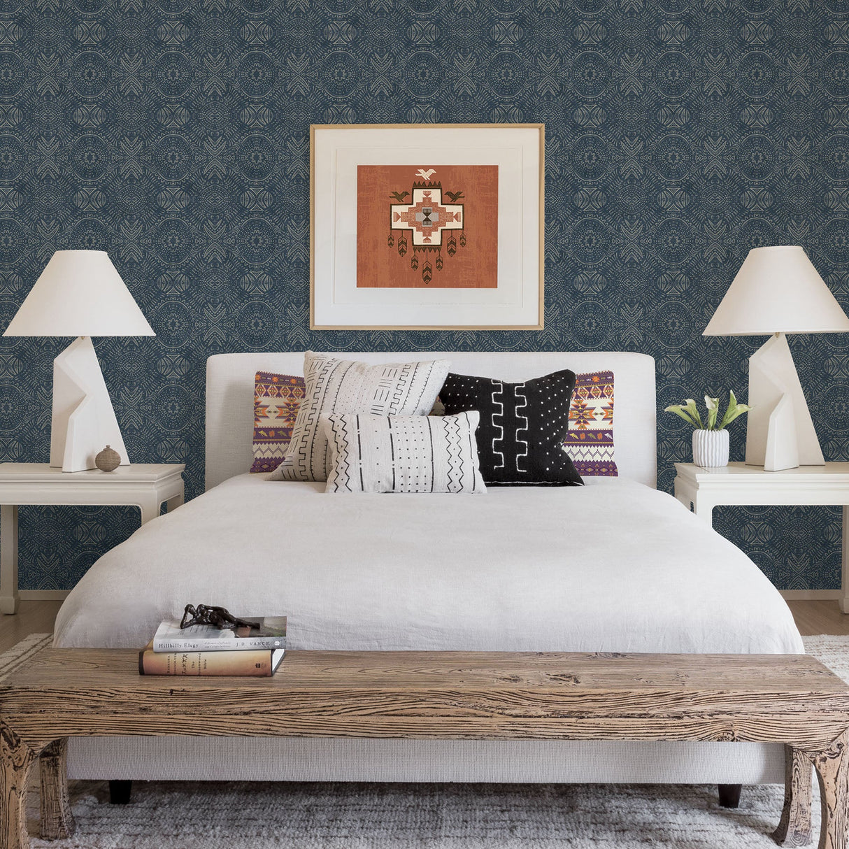 Chesapeake 3118-12661 Java Navy Medallion Wallpaper