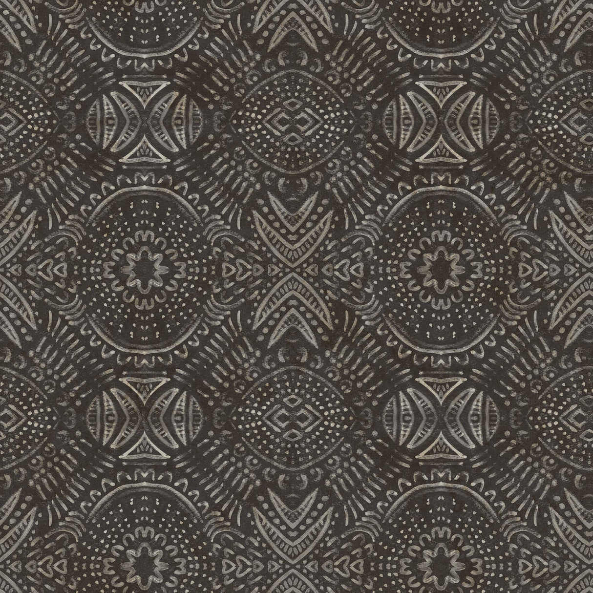 Chesapeake 3118-12663 Java Dark Brown Medallion Wallpaper