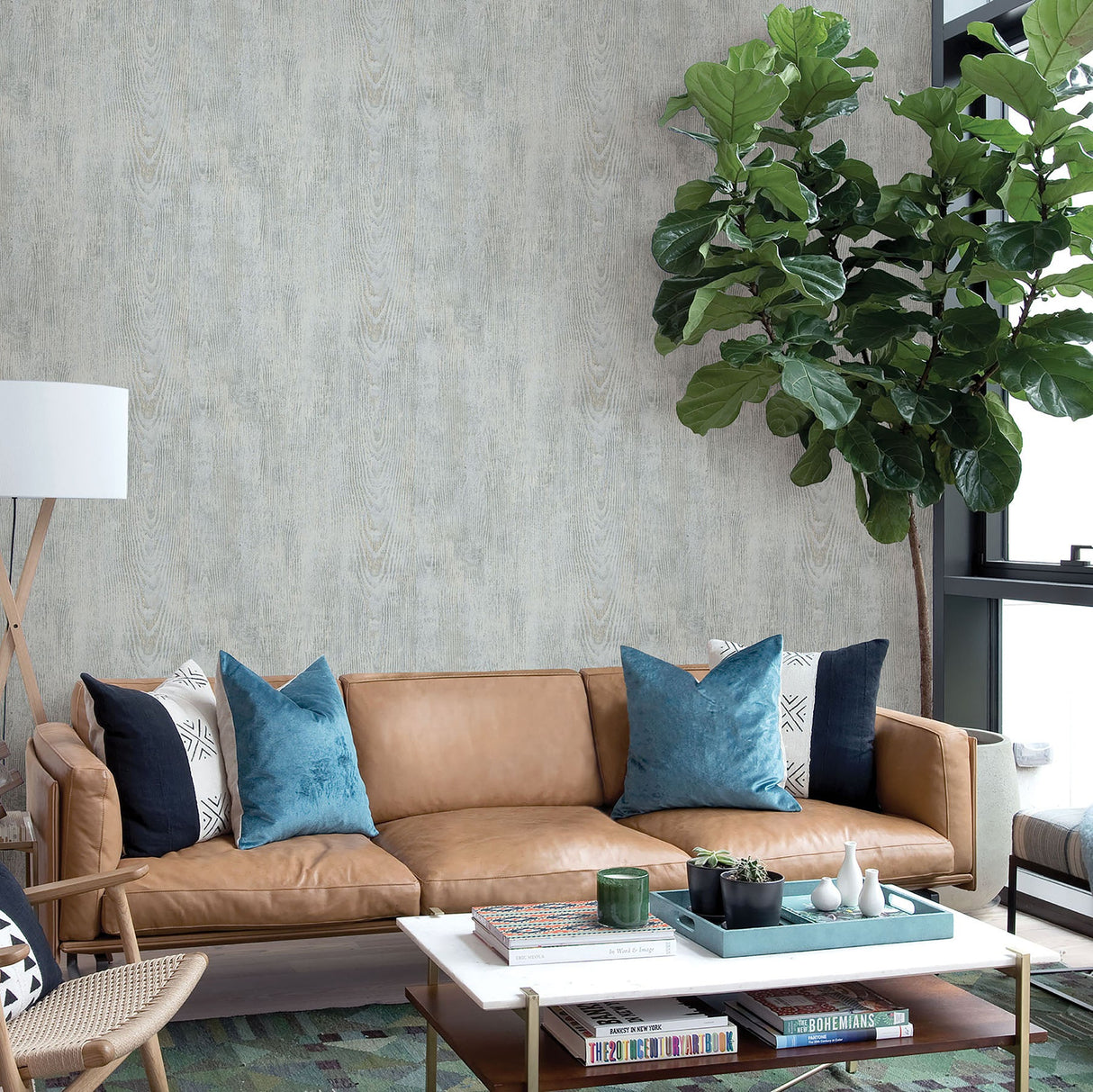 Chesapeake 3118-12681 Drifter Light Blue Wood Wallpaper