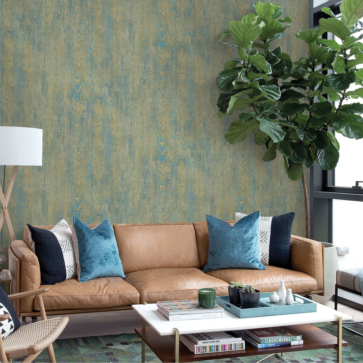 Chesapeake 3118-12682 Drifter Dark Green Wood Wallpaper