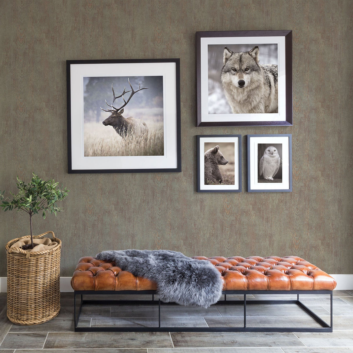 Chesapeake 3118-12684 Drifter Brown Wood Wallpaper