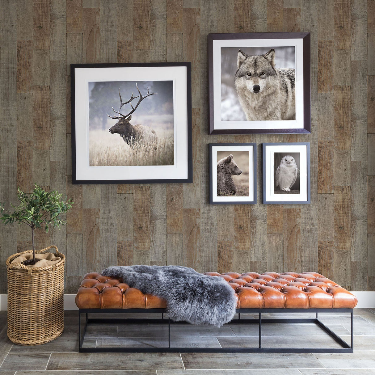 Chesapeake 3118-12693 Chebacco Brown Wooden Planks Wallpaper
