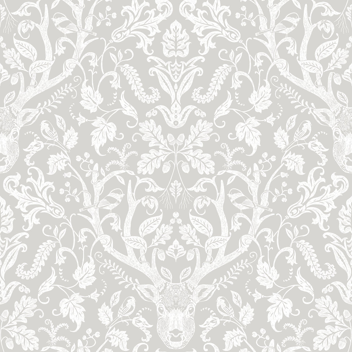 Chesapeake 3118-12701 Kiwassa Taupe Antler Damask Wallpaper