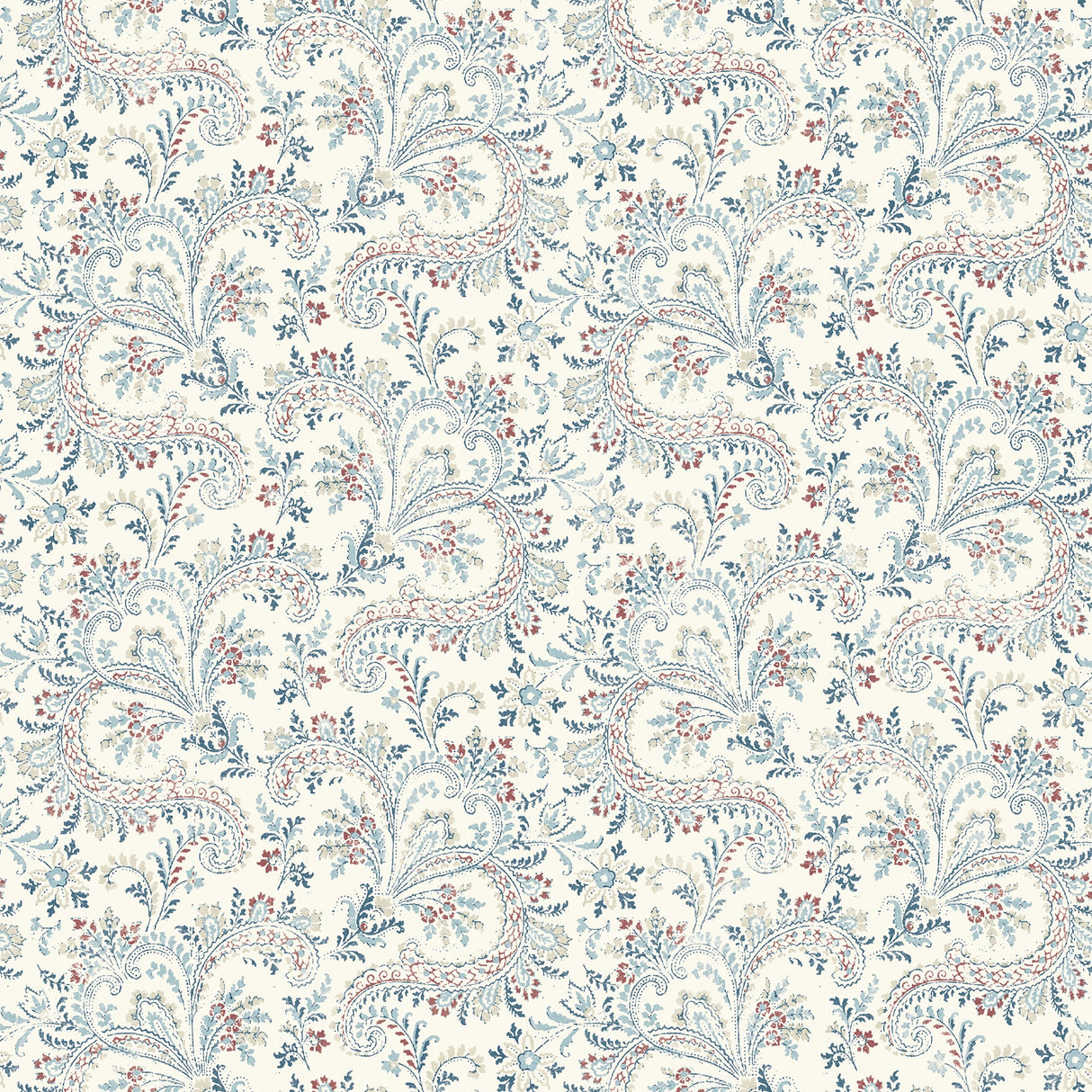 Chesapeake 3119-01385 Sycamore Denim Paisley Floral Wallpaper