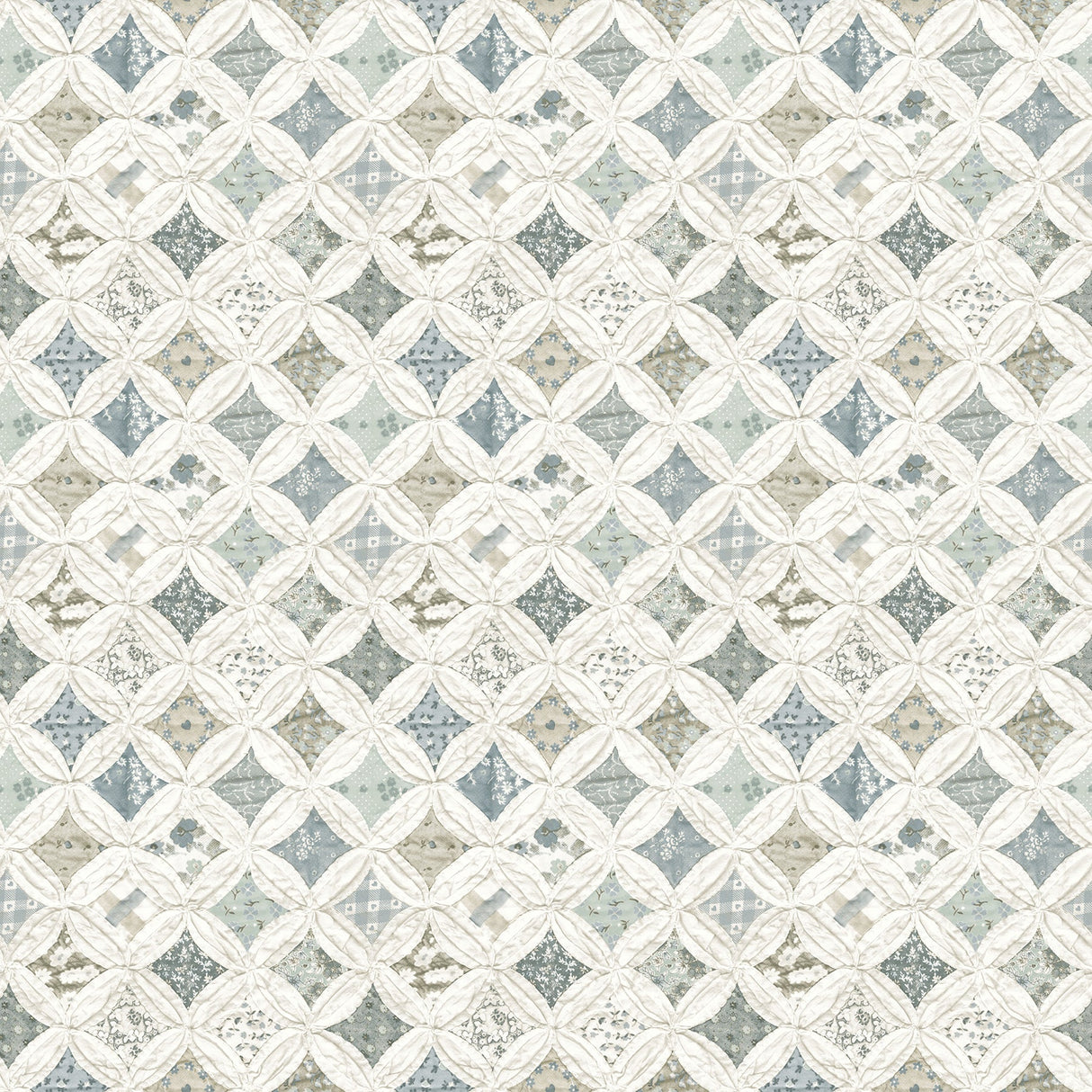 Chesapeake 3119-13002 Mcentire Teal Geometric Quilt Wallpaper