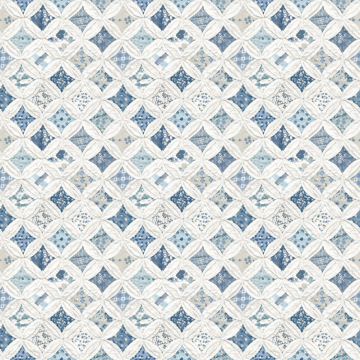 Chesapeake 3119-13003 Mcentire Blue Geometric Quilt Wallpaper