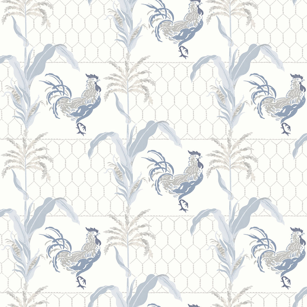 Chesapeake 3119-13023 Hank Blue Rooster Wallpaper