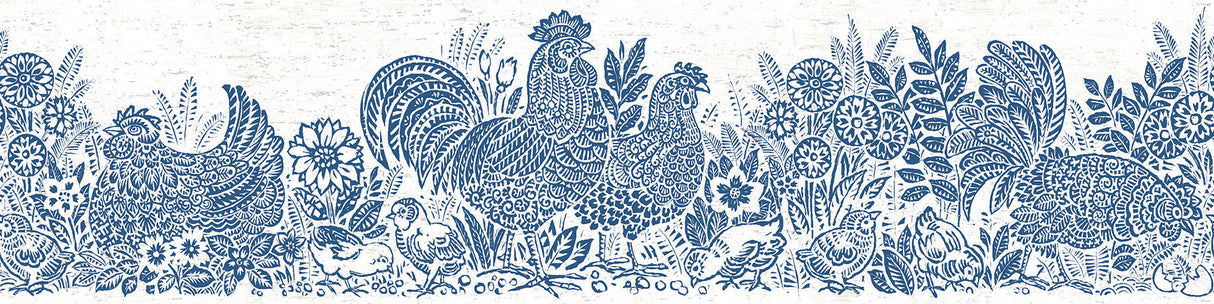Chesapeake 3119-13551B Parton Blue Chicken Border