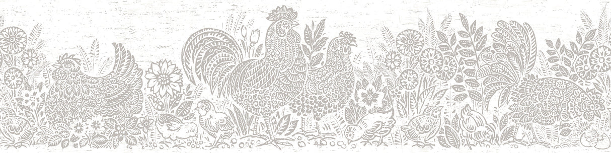 Chesapeake 3119-13554B Parton Light Grey Chicken Border