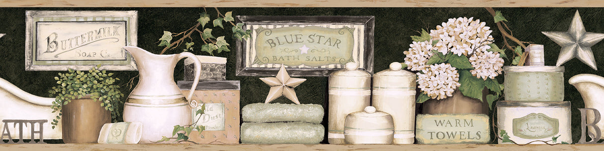 Chesapeake 3119-63102B Country Bath Black Rustic Border