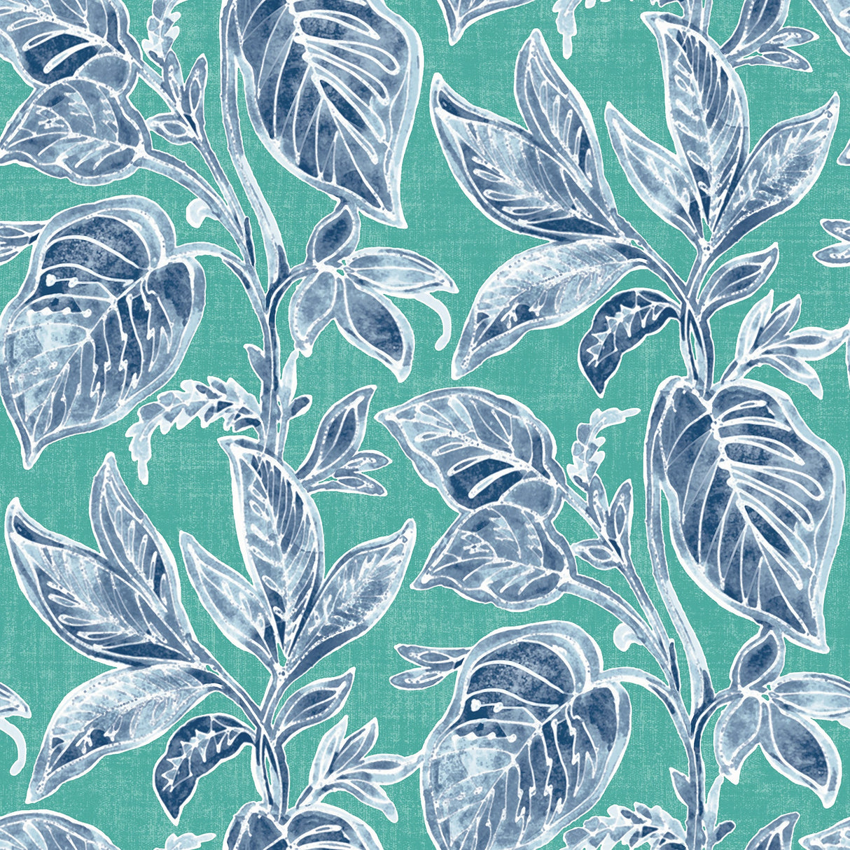 Chesapeake 3120-13623 Mangrove Teal Botanical Wallpaper