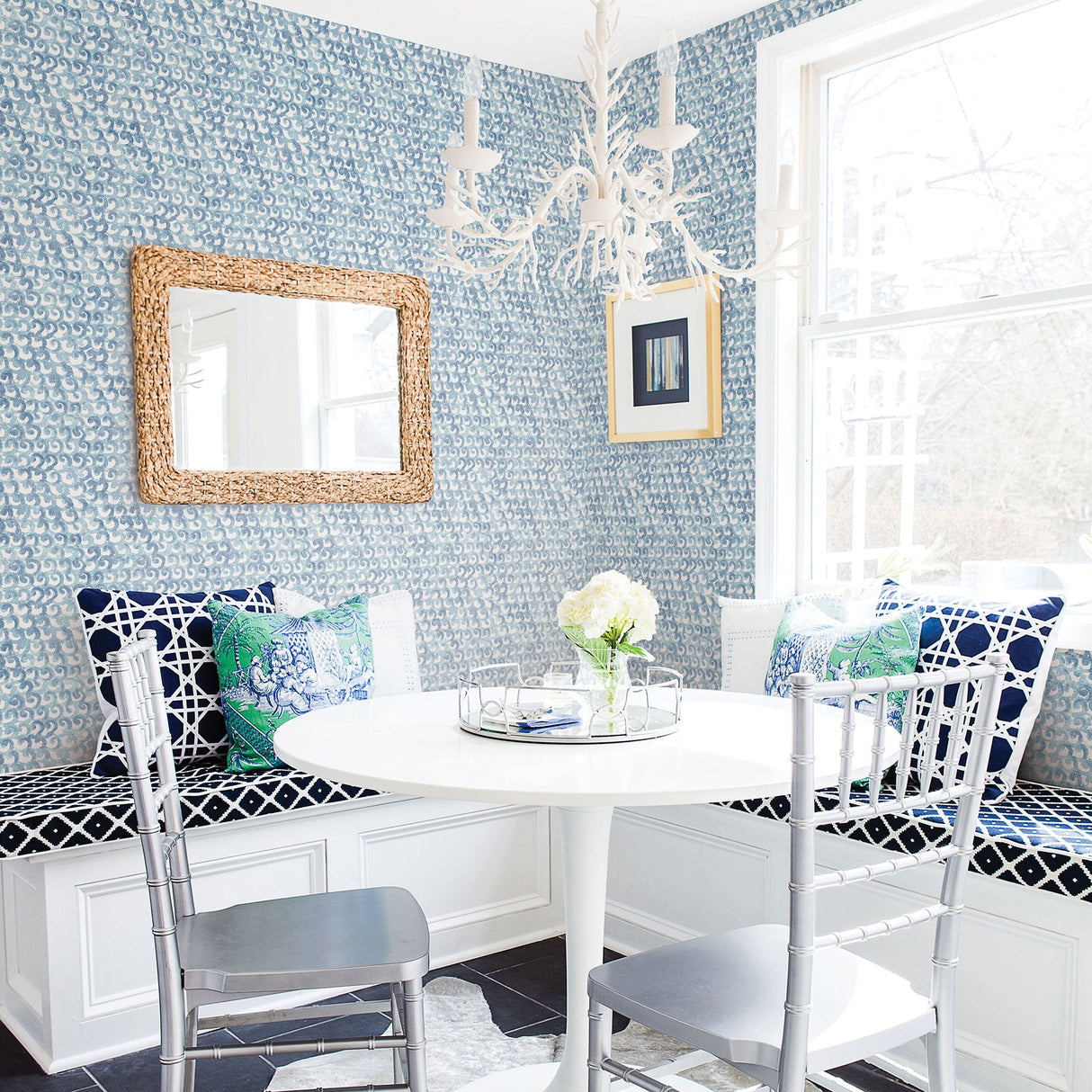 Chesapeake 3120-13633 Saltwater Aqua Wave Wallpaper