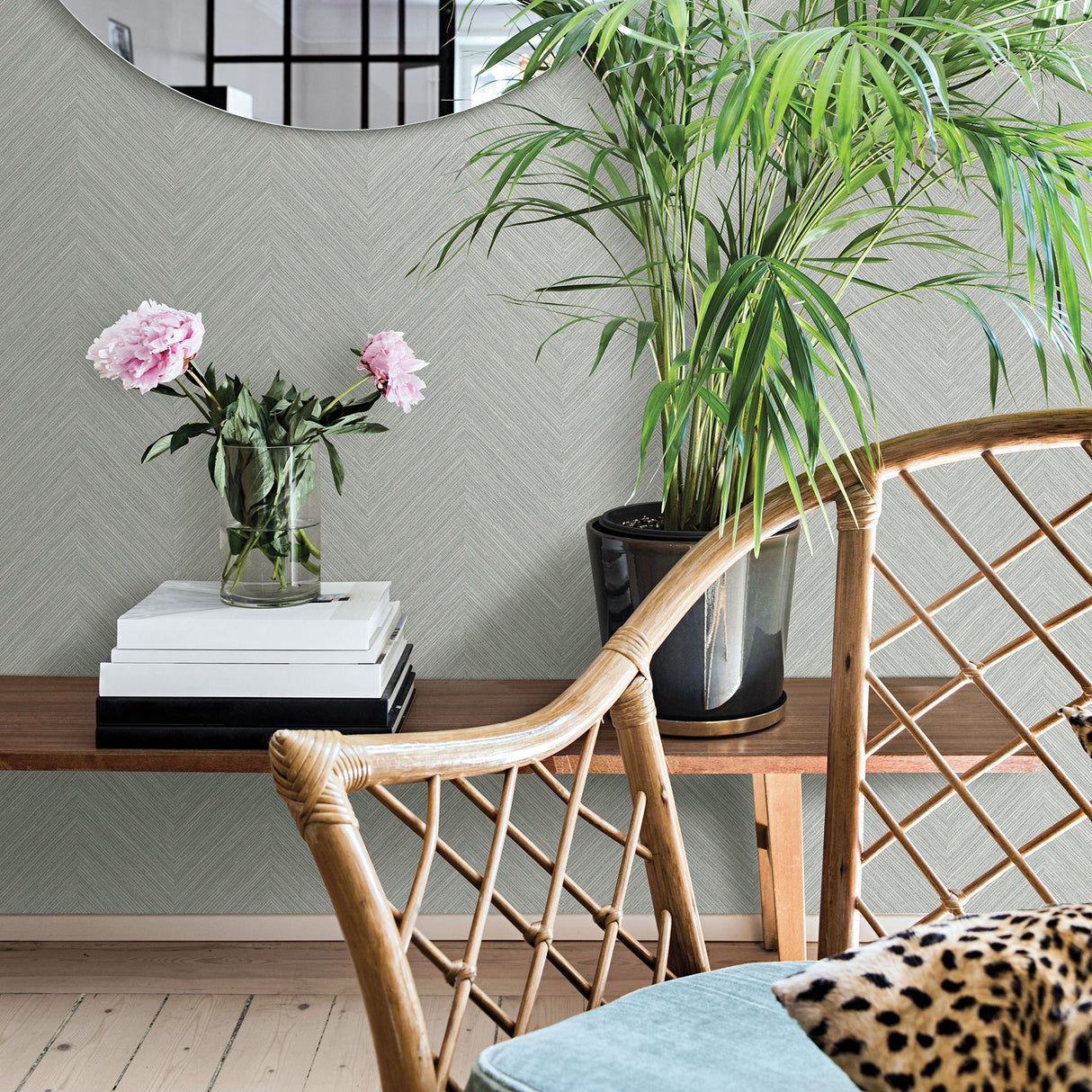 Chesapeake 3120-13675 Caladesi Grey Faux Linen Wallpaper