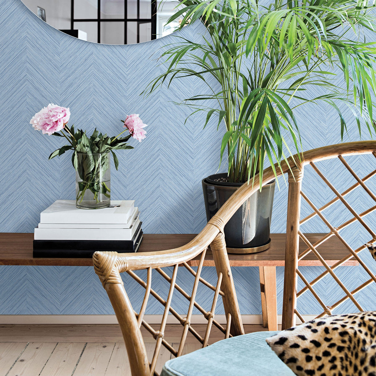 Chesapeake 3120-13677 Caladesi Light Blue Faux Linen Wallpaper