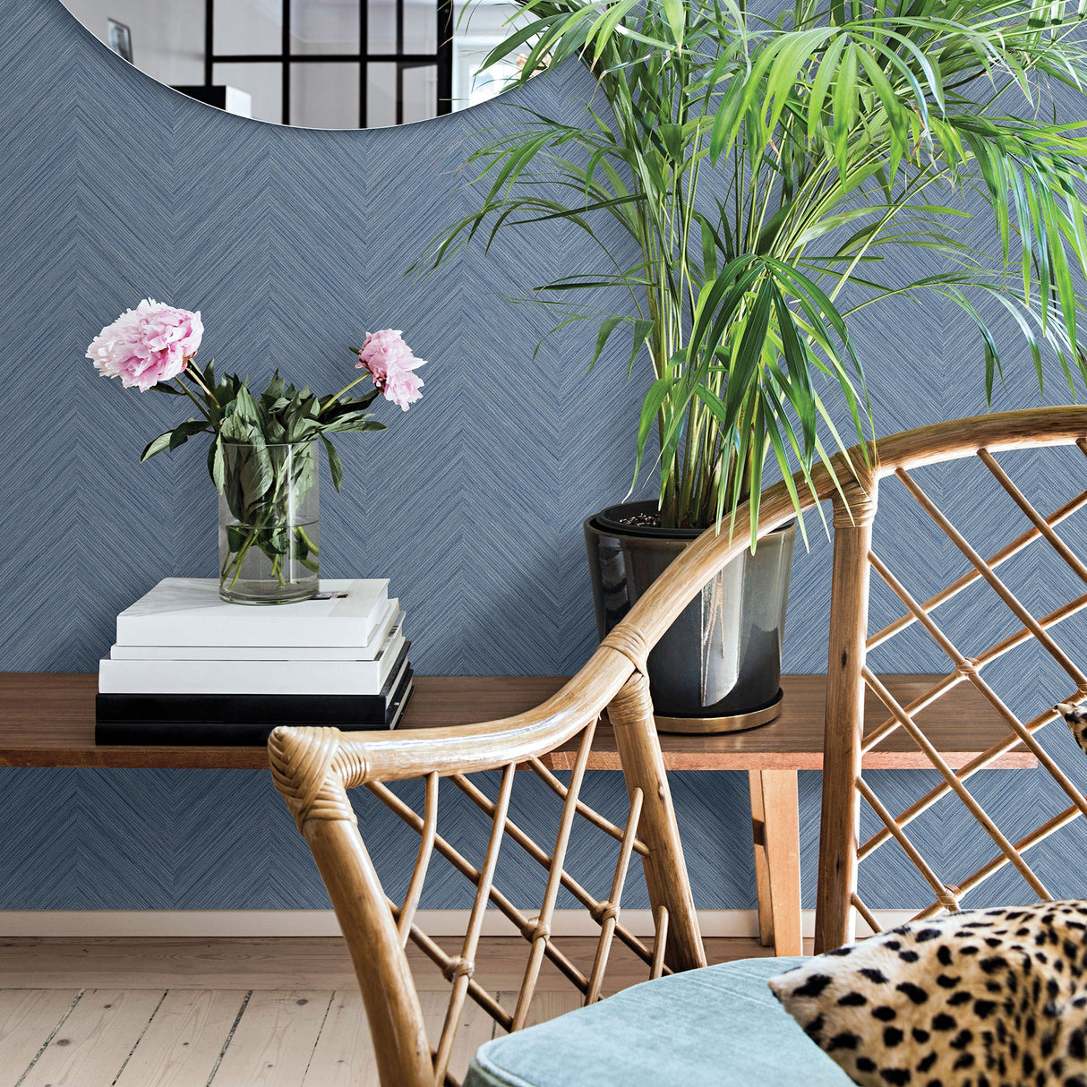 Chesapeake 3120-13678 Caladesi Blue Faux Linen Wallpaper