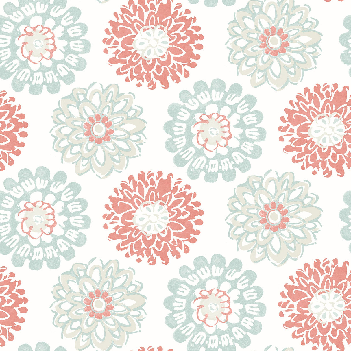 Chesapeake 3120-13701 Sunkissed Coral Floral Wallpaper