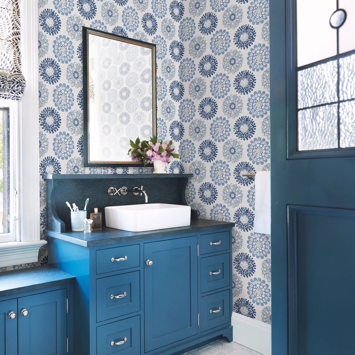 Chesapeake 3120-13705 Sunkissed Blue Floral Wallpaper