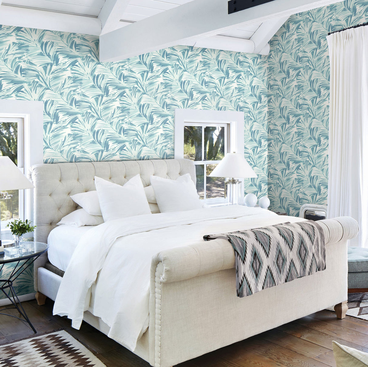 Chesapeake 3120-13711 Chaparral Aqua Fronds Wallpaper