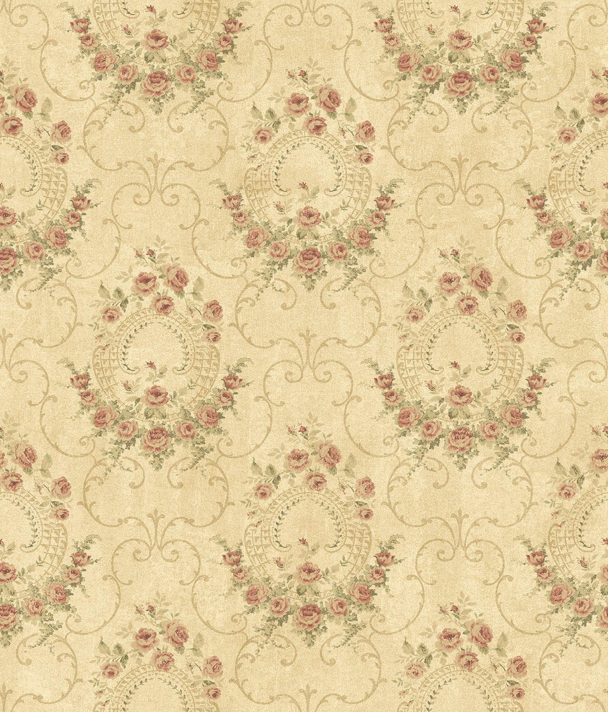 Chesapeake 3123-02124 Georgiana Red Tearose Wallpaper