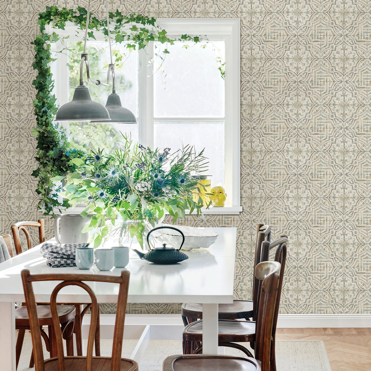Chesapeake 3123-12335 Sonoma Grey Spanish Tile Wallpaper
