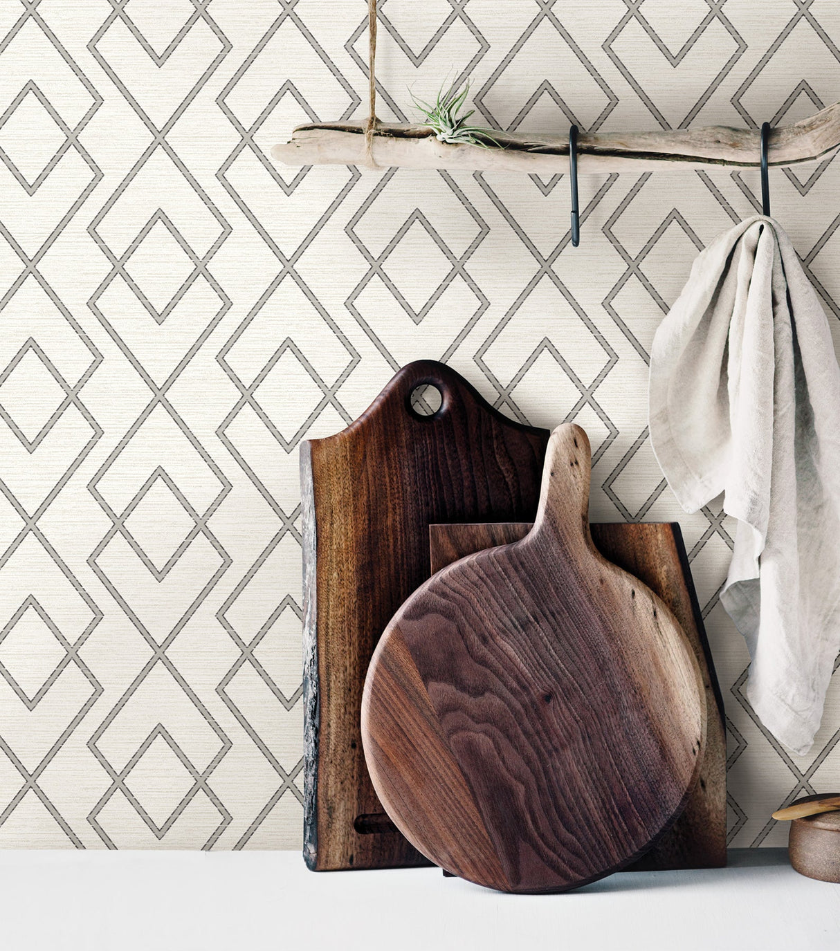 Chesapeake 3123-12425 Blaze Grey Trellis Wallpaper