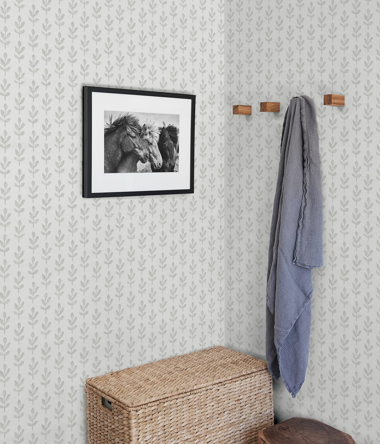 Chesapeake 3123-13842 Whiskers Light Grey Leaf Wallpaper