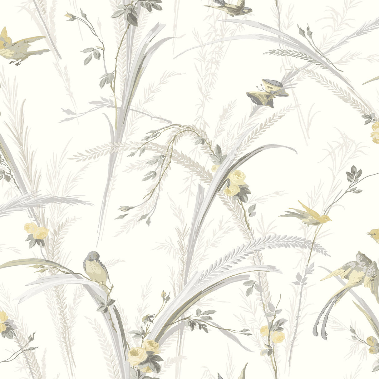 Chesapeake 3123-193210 Meadowlark Yellow Botanical Wallpaper