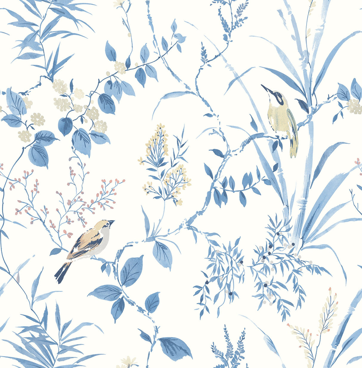 Chesapeake 3123-24170 Imperial Garden Blue Botanical Wallpaper