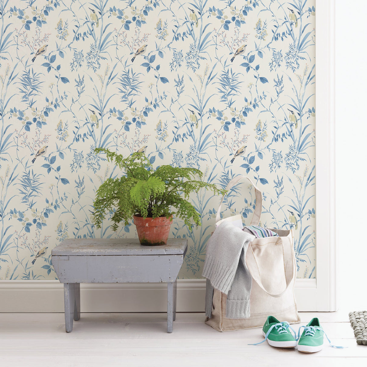 Chesapeake 3123-24170 Imperial Garden Blue Botanical Wallpaper