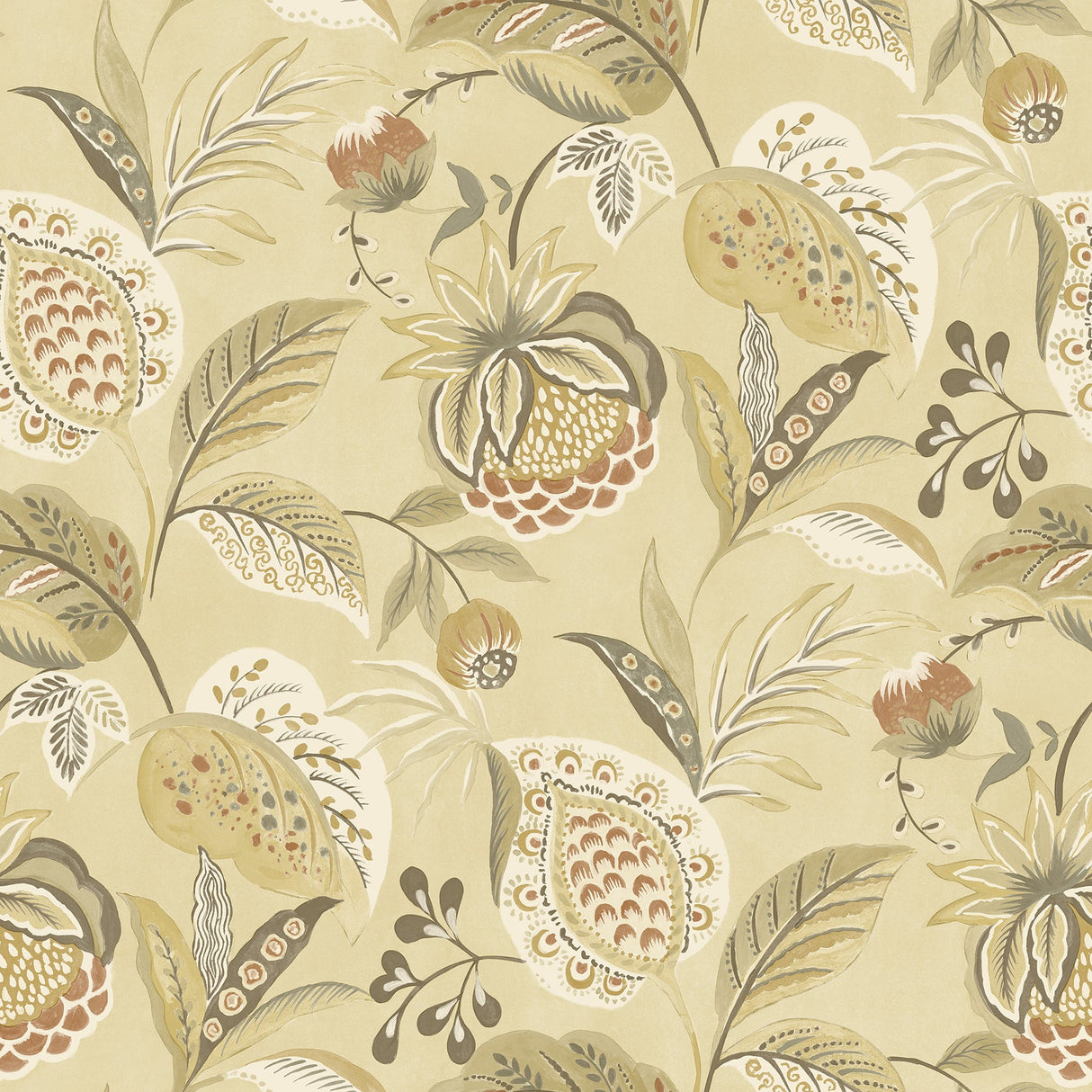 Chesapeake 3125-72302 Bohemian Mustard Jacobean Wallpaper