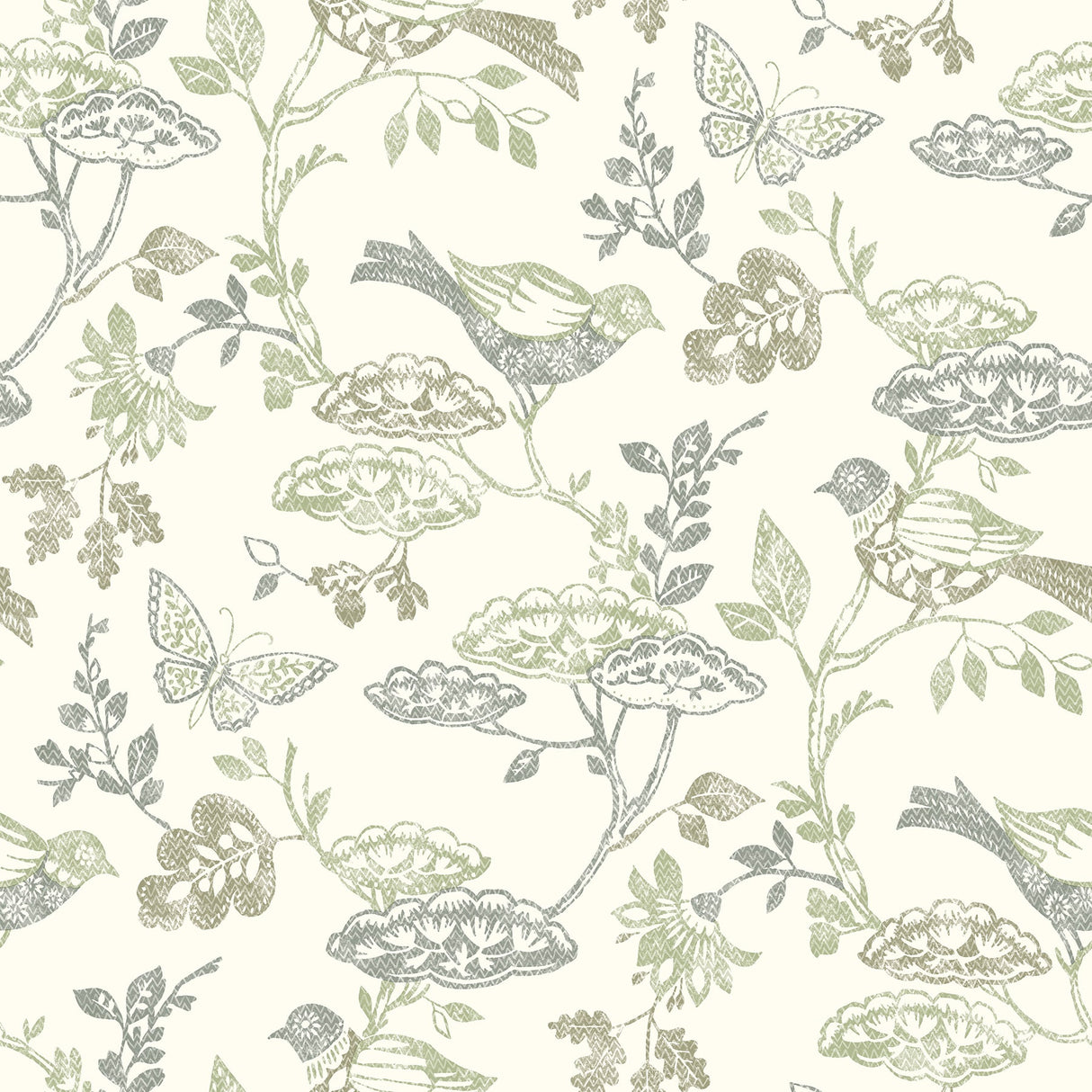 Chesapeake 3125-72315 Malmo Green Trail Wallpaper