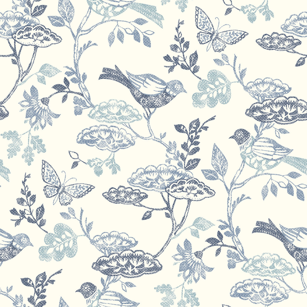 Chesapeake 3125-72316 Malmo Blue Trail Wallpaper